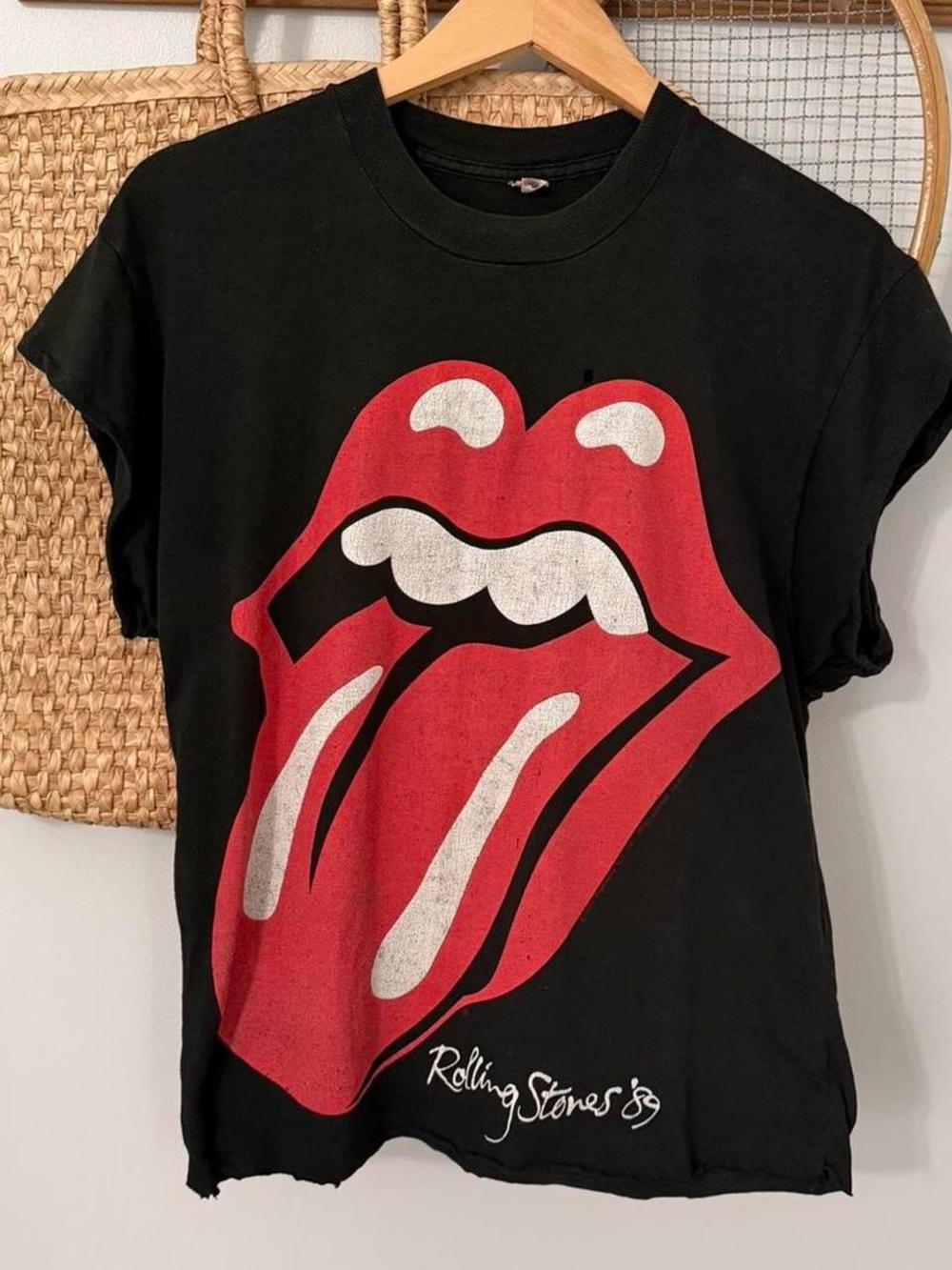 Vintage 1989 Tour Rolling Stones Black Cotton made in the USA Concert T-shirt